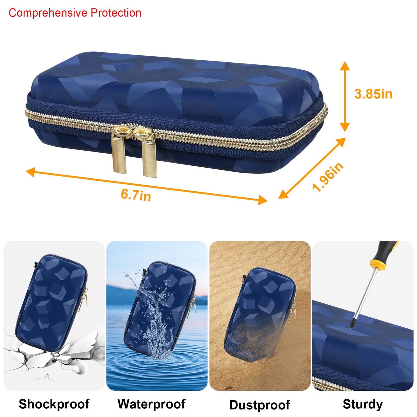 Elonbo Carrying Case for TEBIYOU/ Great Boy/ Beico Handheld Game Console Retro Video Games  Portable Gaming Player Travel Storage Cover  Mini Arcade Electronic Toy Holder Bag  Blue+Blue