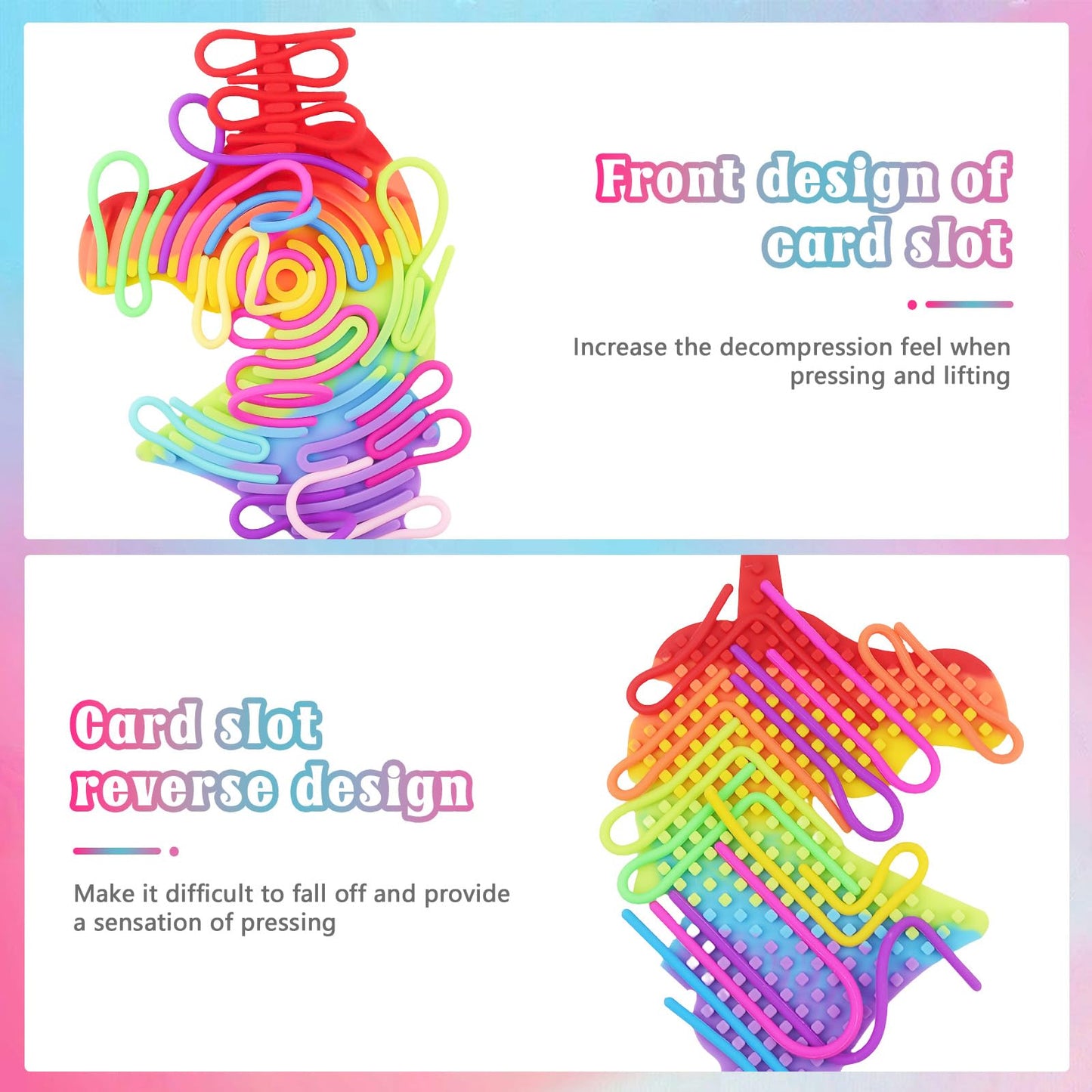 Sensory Activity Board, Duble Sided Design Rainbow Silicone Fidget Toy, Fidget Sensory Toys For Kids 3+ & Adults, Includes 11 St