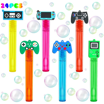 Uoyoi Video Game Party Favors,24Pcs Video Game Bubble Wands For Kids,Cute Game Controller Bubble Wand For Gamer Birthday,Game On