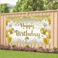 Gold Birthday Paty Backdrop Gold Happy Birthday Banner Gold Photography Background For Home Decorations Party Supplies 70.8 X 47