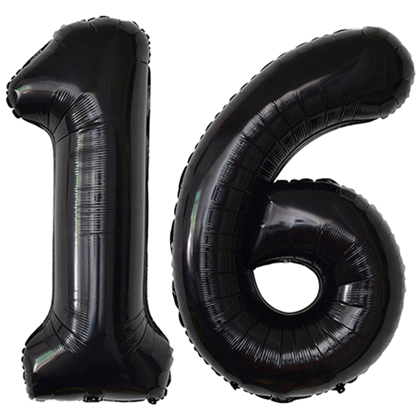 Black 16 Number Balloons Giant Jumbo Number 16 Foil Mylar Balloons For Girl Boy Men 16Th Birthday Party Supplies 16 Anniversary