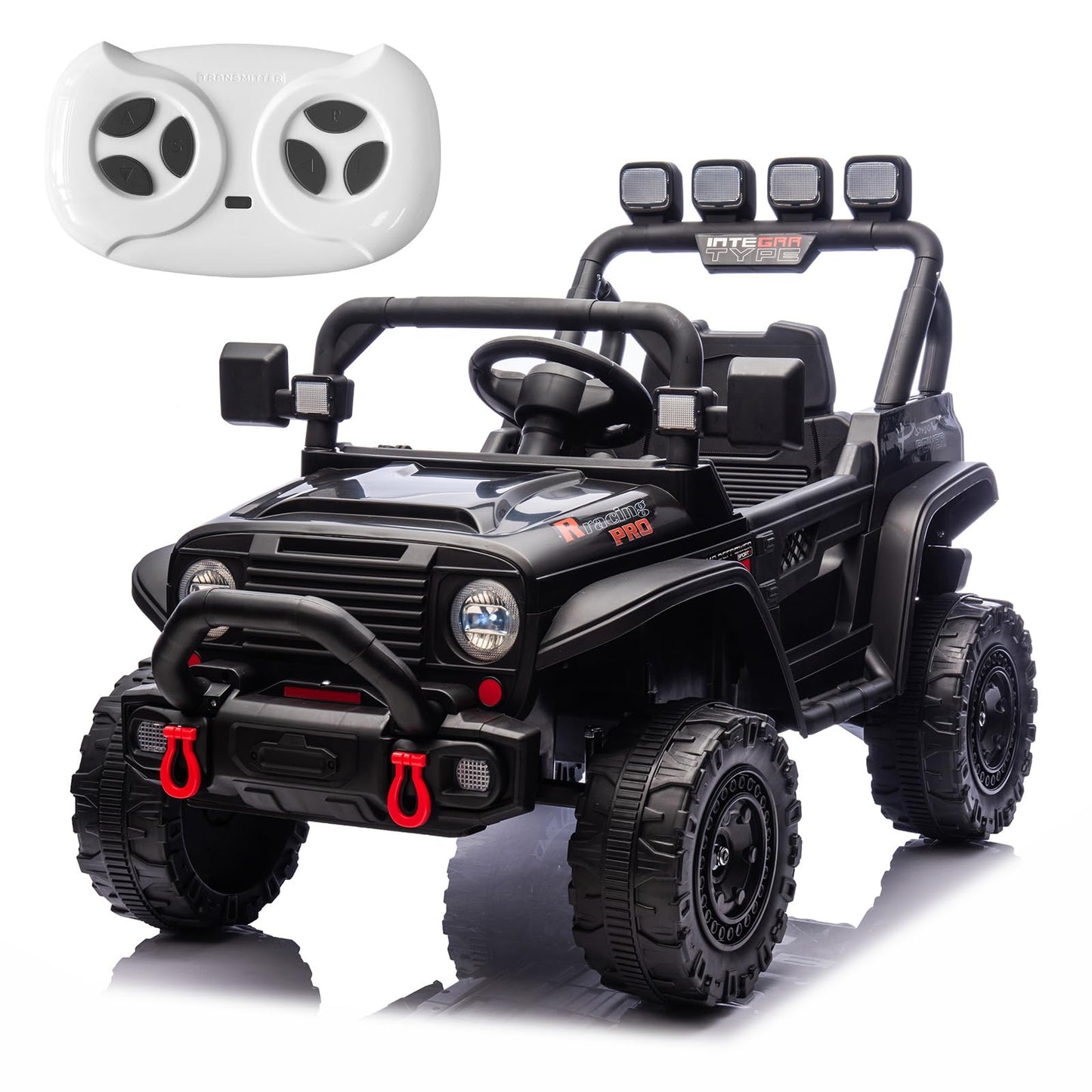 RunFast 12v Kids Ride on Car with Parent Remote Control Electric Ride on Toys for Kids 3-5 3.7mph Max Speed Battery Powered Large Seat with Safety Belt Aux Port Gift for Boy&Girl. (Black 12V)