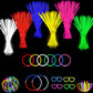 Yofobu Glow Sticks Bulk Light Up Bracelet Glow Necklaces With Connectors 50Ct 8' Glowsticks 4Th Of July Neon Party Supplies For Hawii Carnival Christmas New Year Birthday Wedding (Colorful)