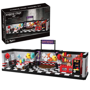 Xalvitra Five Nights Halloween Fnaf Pizzeria Stage Building Blocks Set, Classic Horror Game Security Breach Creative Festival Br