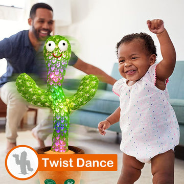 Pbooo Dancing Talking Cactus Toy,Talking Repeat Singing Sunny Cactus Toy 120 Pcs Songs For Baby 15S Record Your Sound Volume Adj