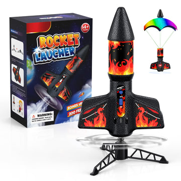 Rocket Launcher, 200 Feet Of Flight Altitude, Model Rocket Kits With Launch Set, Ultra-High Flying Rocket, Rocket Toy, Kids Outdoor Toys, Gift For Kids Ages 8-12 Children'S Day Gift - Red