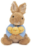 Gund Beatrix Potter Peter Rabbit Holding Chicks Plush, Easter Gift, Easter Bunny Stuffed Animal For Ages 1 And Up, Brown/Blue, 9