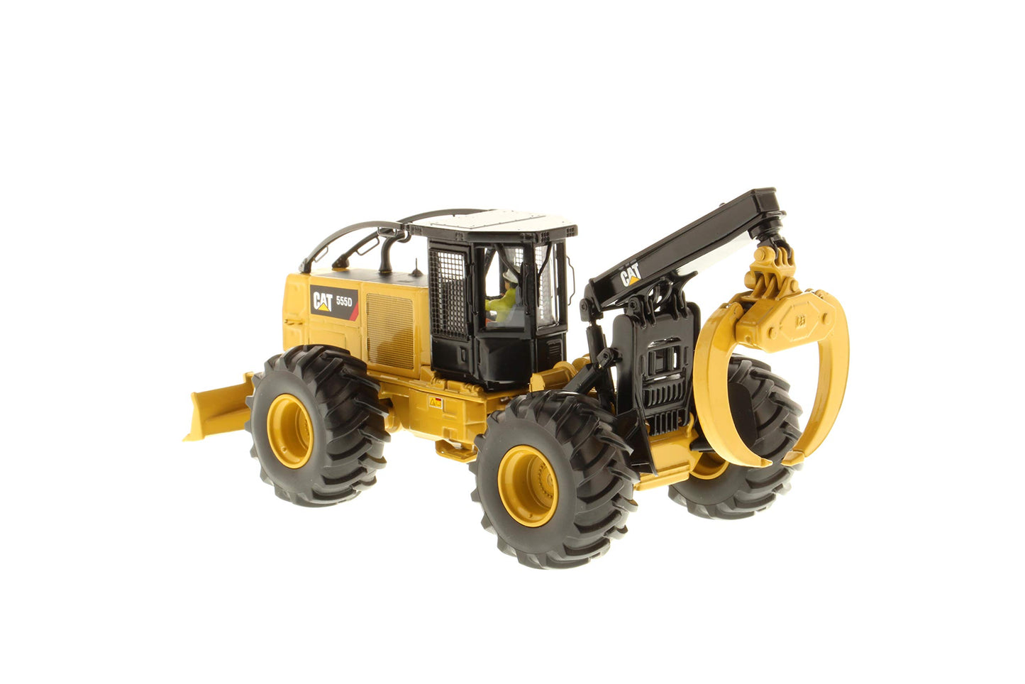 Diecast Masters 1:50 Scale Caterpillar 555D Grapple Skidder Model 85932 - Yellow Metal Construction Equipment