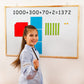 Simply Magic Jumbo Magnetic Base Ten Blocks Set - 131 PCS Math Manipulatives for Counting - Foam, Multi-Color, Model 2023