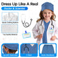 COTATERO Doctor Scrubs Costume for Kids With Stethoscope Lab Coat Career Day Costume Halloween Dress Up For Boys Girls 3-12 (Blue  XL-140/7-8Y)