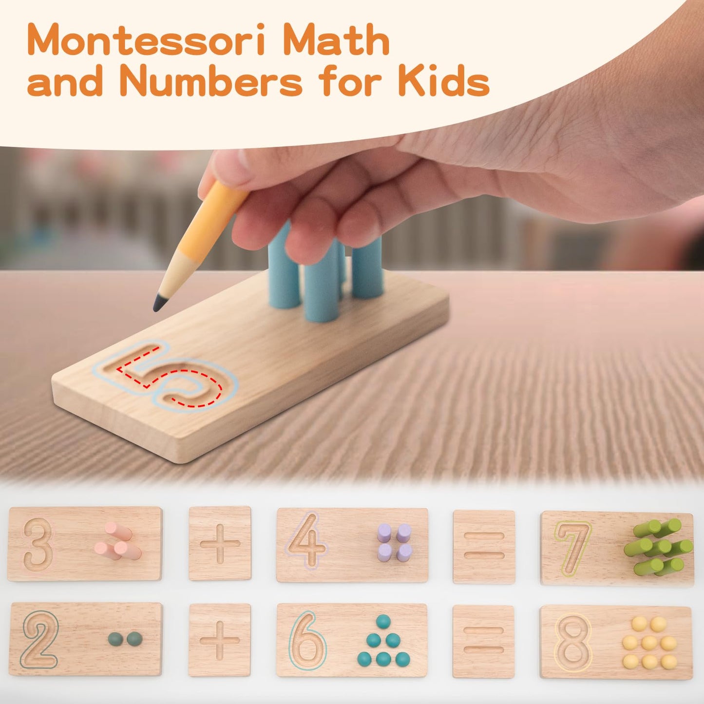 Twefex Montessori Counting Toys For Toddlers | 3 In 1 Wooden Peg Board And Montessori Counting Beads Math Toys For Kids Age 3 4
