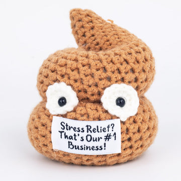Positive Crochet Poop - Cute Stress Relief Toy - Poo Gag Gifts for Men  Women  Kids  Funny Gift for mature-themeds  Dad  Friends  Brother - White Elephant Gifts for mature-themed  Funny Stocking Stuffers for Men