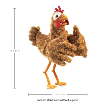 Folkmanis Chicken Two-Handed Puppet, Orange-Red, 1 Ea