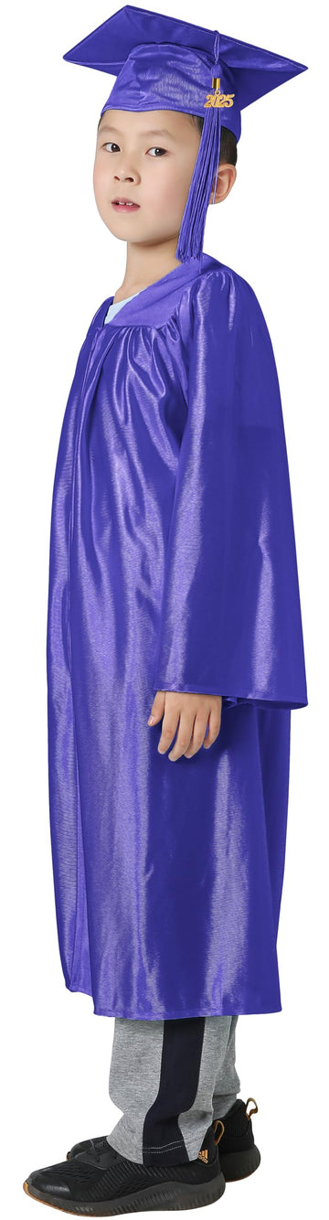 Graduatepro Kindergarten Graduation Cap And Gown Package Class Of 2025 For Kids With Stole Certificate As Party Gift Purple 30