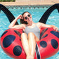Poolmaster Lady Bug Inflatable Swimming Pool Party Float (48 Inch), Red, Black