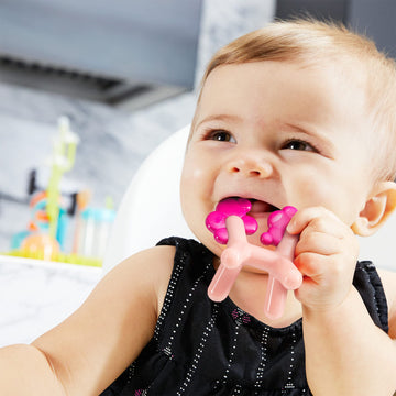 Boon Prance Unicorn Silicone Baby Teether - Dishwasher Safe Baby Teething Toys - Teething Relief For Babies - Baby Items Made Without Bpa Or Pvc - Pink