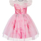 Marendyee Pink Witch Dress For Girls Halloween Costume Kids Tulle Dresses Flutter Sleeve (5-6 Years)