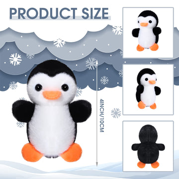 Skylety 8 Pcs Penguin Plush Keychain 4 Inch Stuffed Animal Bulk Small Hanging Stuffed Penguin Doll Mini Soft Companions Gift Present Party Favors For Kid Birthday Decoration(Black)