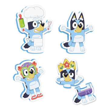 Tomy Toomies Bluey Bath Puzzle - Mix And Match Bluey Puzzle - Foam Toddler Bath Toys - Includes Mesh Bag Bath Toy Storage With S