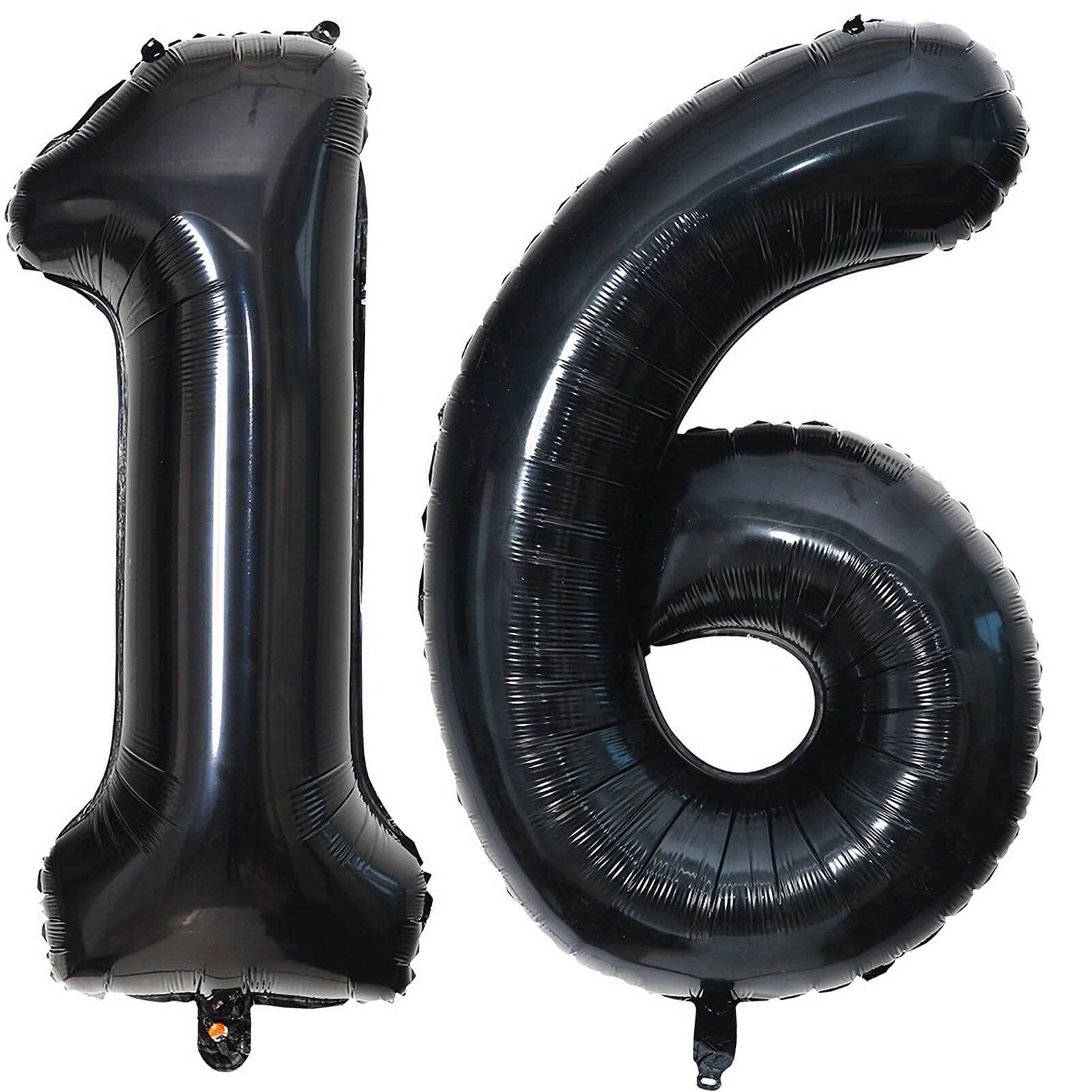 40 Inch Black 16 Number Balloons Giant 16 Balloons Black Birthday Balloons 16Th Birthday Anniversary Events Party Decorations Su
