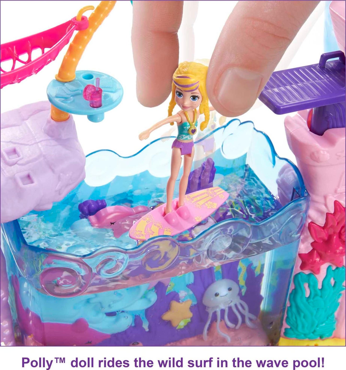 Polly Pocket Dolls & Playset, Sea & Swim Adventure With 3-Inch Polly Doll & Water Play Accessories