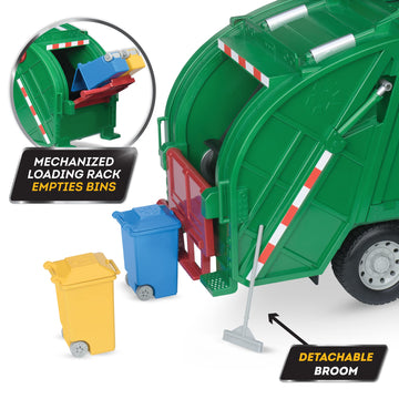 Driven by Battat - Large Toy Recycling Truck For Kids - Toy City Vehicle - Lights & Sounds Toy Truck - Movable Parts - 3 Years +