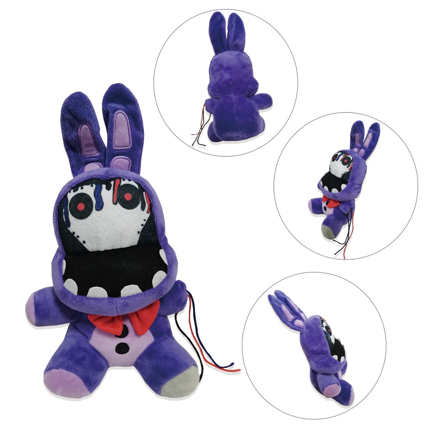 Tzmapu Fazbear Plush Foxy Plush Withered Purple Bunny Plush Stuffed Animal Plush Figure Toys Gift For Kids,Security Breach Plush