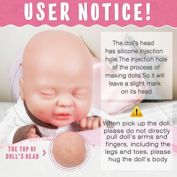 Vollence 14 Inch Sleeping Reborn Baby Doll Silicone Doll Realistic Newborn Baby Dolls With Feeding Accessories & Gift Box - Girl