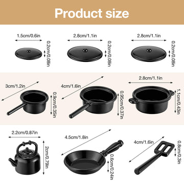 20 Pcs Dollhouse Miniature Cooking Set Miniature Pots And Pans 1/12 Scale Miniature Metal Stovetop Cookware For Mini Dollhouse Kitchen, Dollhouse Decoration Accessories For Party Supplies Pretend Play