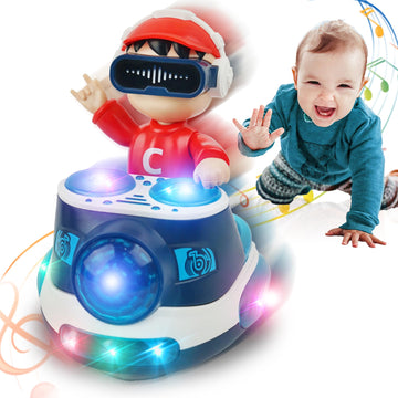 Musical Toys For Baby 6-18 Months, Infant Tummy Time Toy For Toddler, Baby Crawling Toys Development Early Educational Kids Dj B