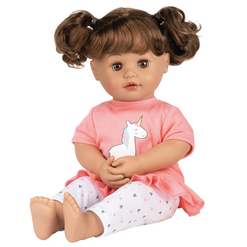 Adora 15 Inch Interactive Baby Doll Medium Skin Brown Eyes Makes Realistic Sounds Soft Body, Cry, Laugh, Coo, And Says Mama With