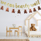 We Can Bearly Wait Glitter Banner, Baby Shower Decorations, Gender Reveal Party Supplies for Teddy Bear Theme Garland (Gold and