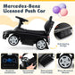 Costzon Push Car for Toddlers, 3 in 1 Mercedes Benz Stroller Sliding Walking Car w/Canopy, Handle, Safety Bar, Horn Sound, Under