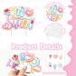 Juyrle Two Sweet Birthday Party Decorations- 2Nd Sweet Party Banner Donut Theme Second Birthday Party Girls Macaron Balloon Garland Kit For Two Years Old Candy Theme Party Supplies