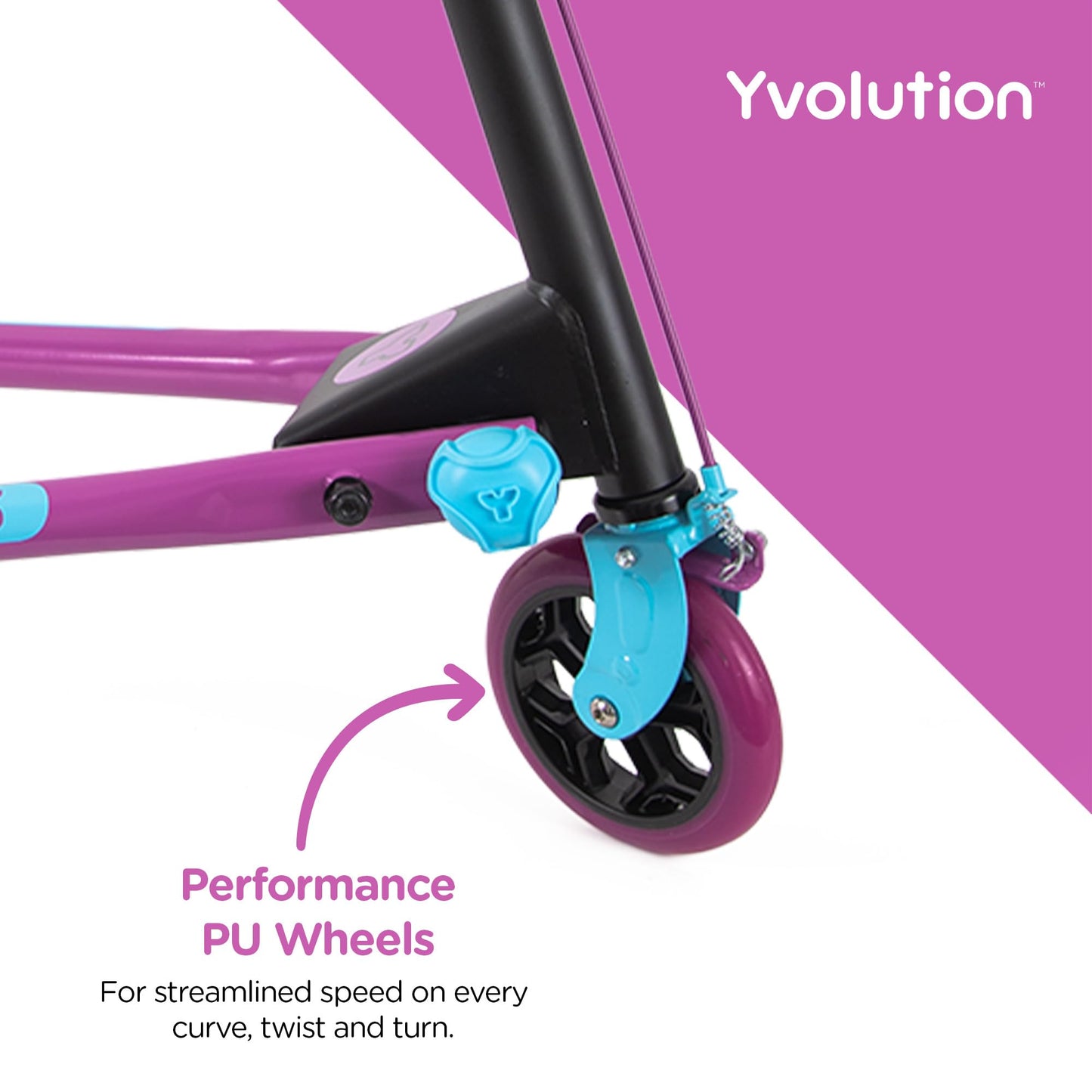 Yvolution Y Fliker Air A3 Drift Scooter - 3 Wheels, Aluminum, Purple 2020, for Ages 7+