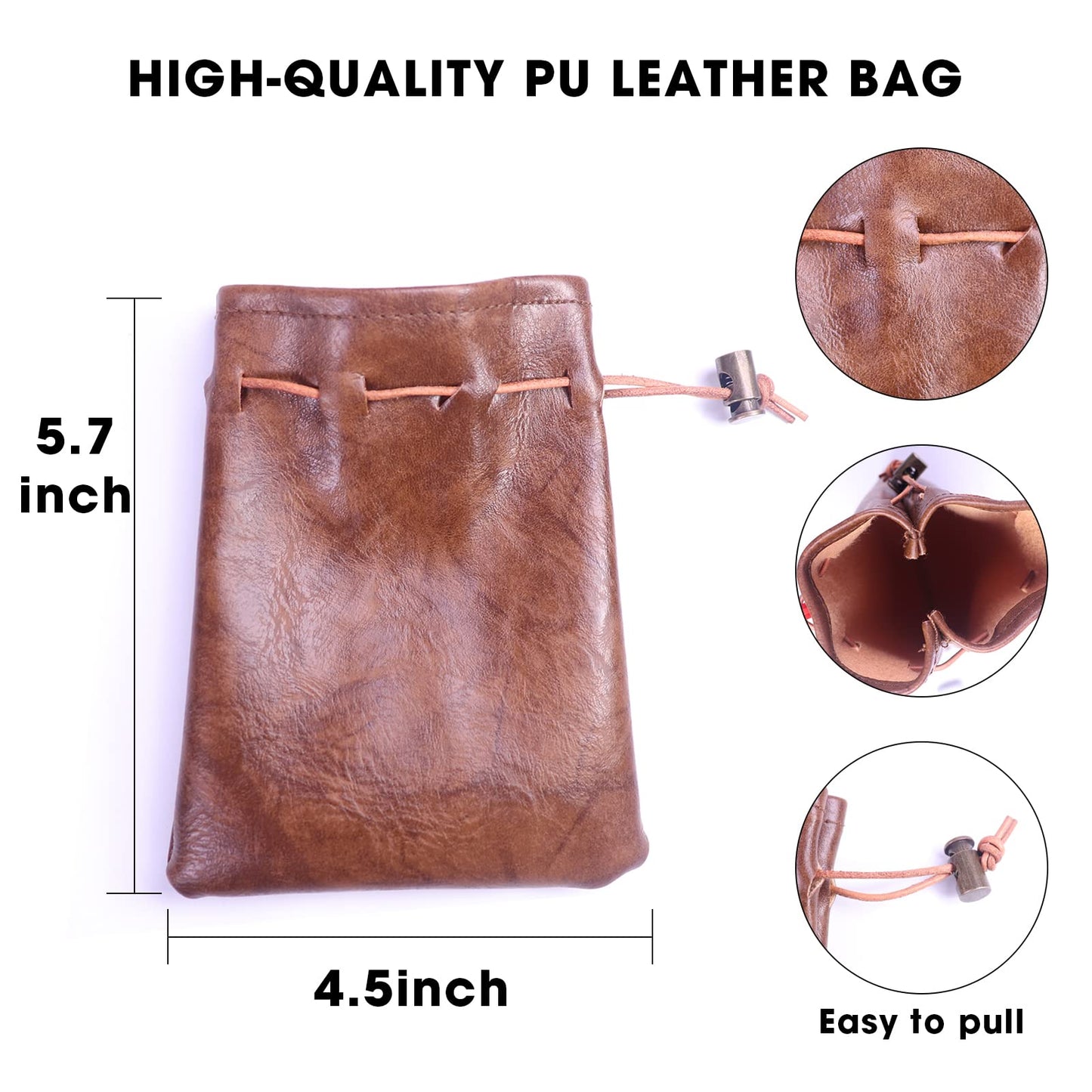 70Pcs Metal Dnd Coins & Pu Leather Bag, Contains 30 Gold, 20 Silver & 20 Copper Coins, Fantasy Board Game Tokens With Retro Leat