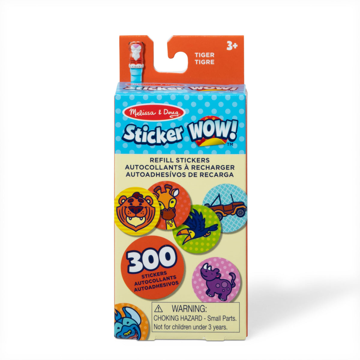 Melissa & Doug Sticker Wow! 300+ Refill Stickers for Sticker Stamper Arts and Crafts Fidget Toy Collectibles  Tiger Safari Them
