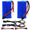 Blomiky 2 Pack 7.4V 1500mAh Li-ion Rechargeable Battery SM-2P Plug with Deans T Adapter and Charger Cable for H101 H103 H105 RC 