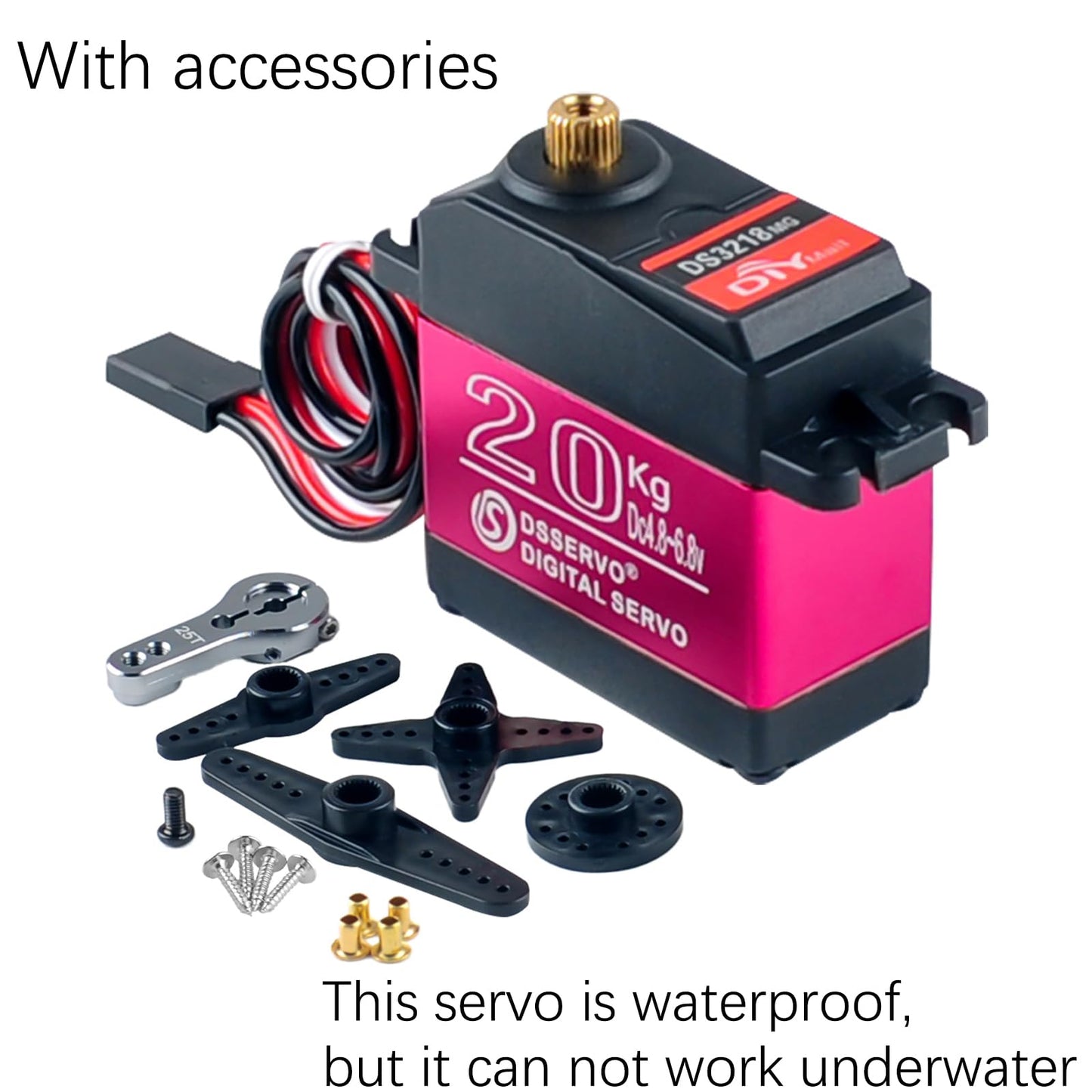 DS3218 High Torque Metal Gear Digital Servo Water Resistant RC Servo 20kg 270 Degree Rotation RC Toys DIY Model for Baja Cars (P
