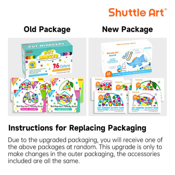 Shuttle Art Dot Markers, 36 Colors Washable with 135 Activity Sheets, 5 Activity Books, Fun Art Supplies for Kids Toddlers and P
