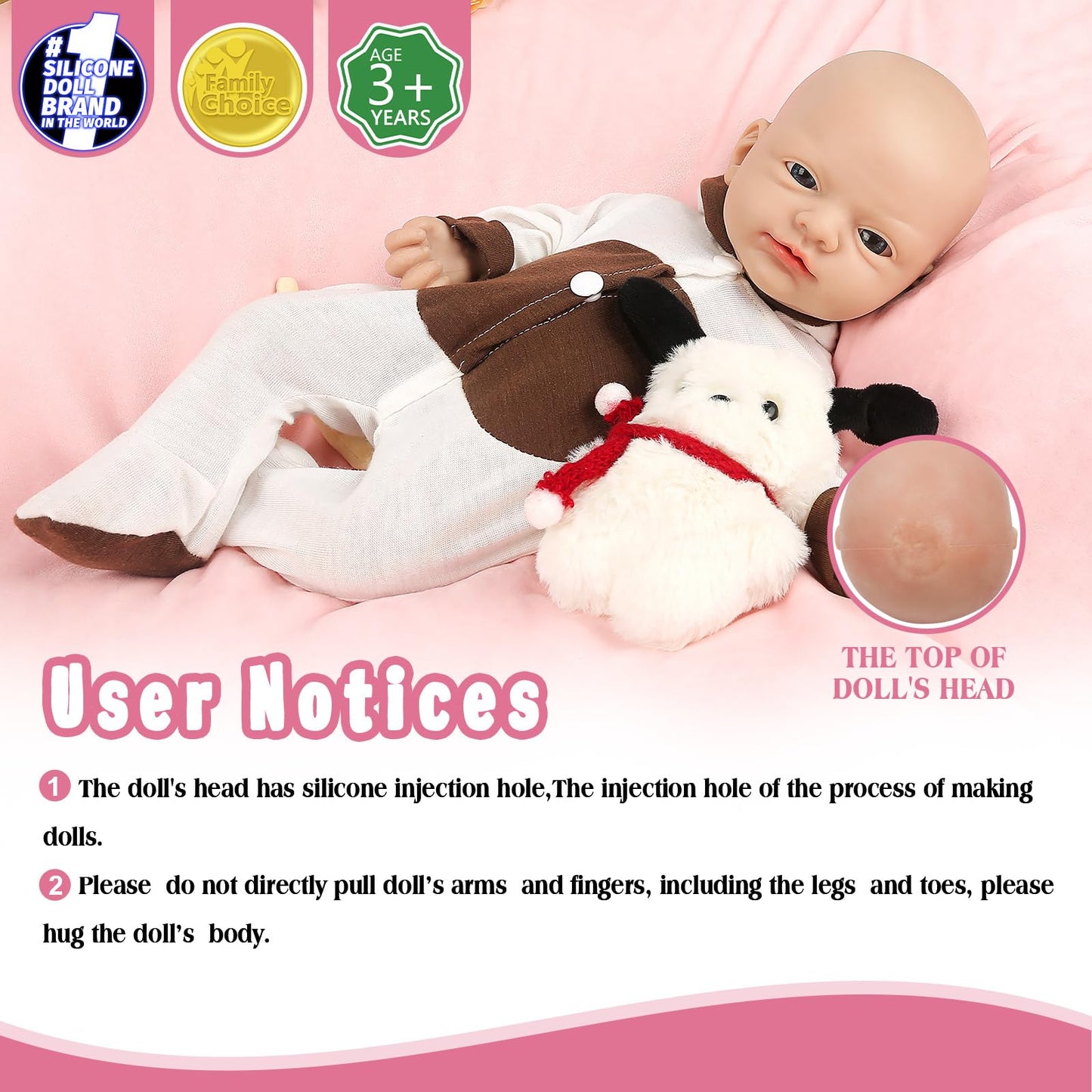 Vollence 16 Inch Lifelike Full Body Silicone Baby Doll Girl Mouth Open Anatomically Correct Newborn Baby Doll With Feeding Kit & Gift Box - Girl
