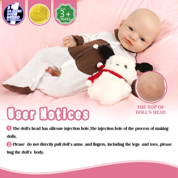 Vollence 16 Inch Lifelike Full Body Silicone Baby Doll Girl Mouth Open Anatomically Correct Newborn Baby Doll With Feeding Kit & Gift Box - Girl