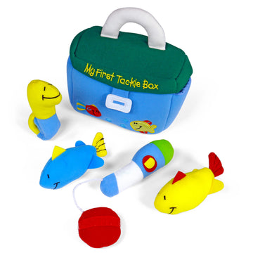 Gund Baby Play Soft Collection, My First Tackle Box 5-Piece Plush Playset With Rattle, Squeaker And Crinkle Plush Toys, Sensory