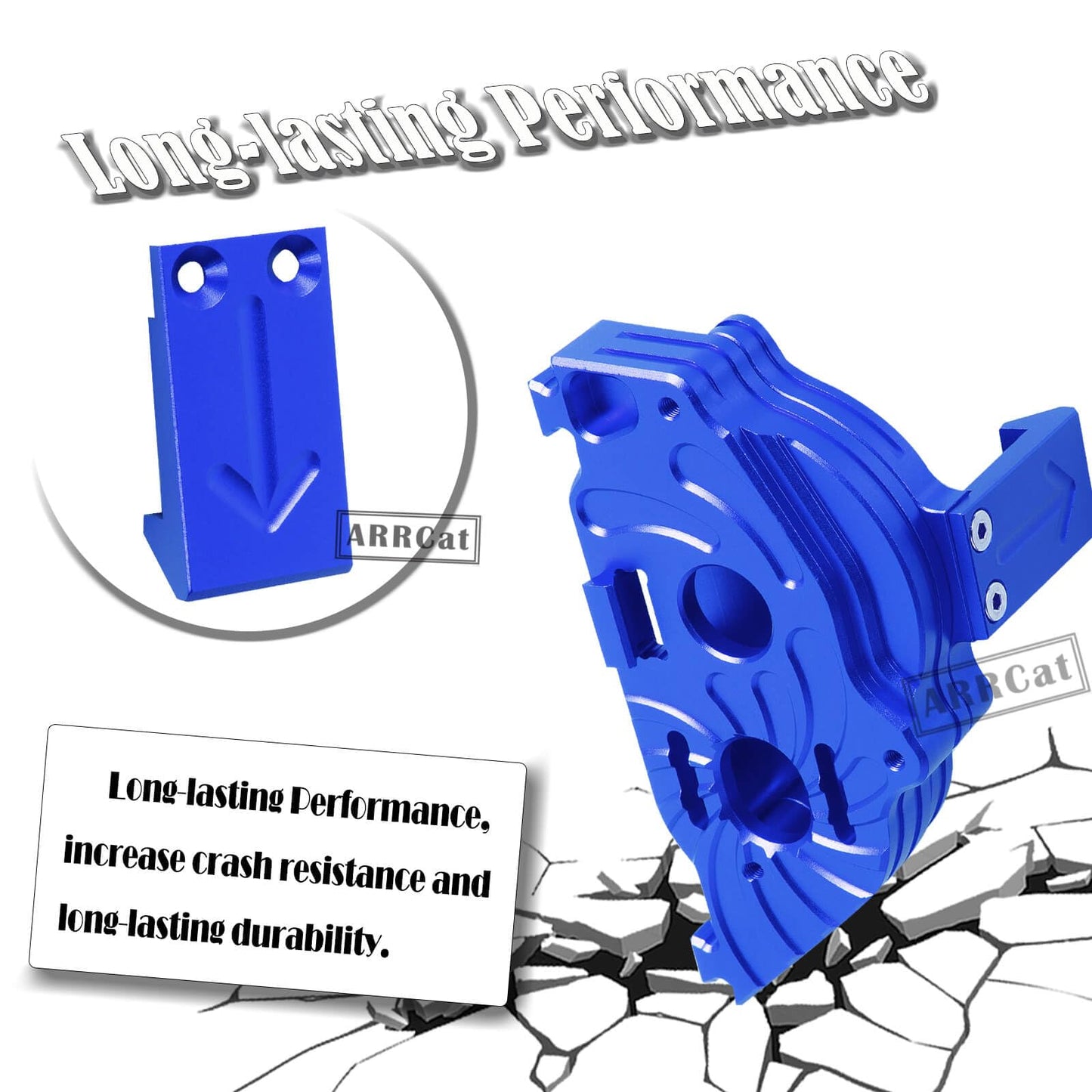 ARRCat Alloy Motor Mount Gear Cover Upgrades for 1/10 Vorteks/Senton/Granite 3s Blx&Mega 550, 1/8 Typhon 3s /Infraction 3s Blx M