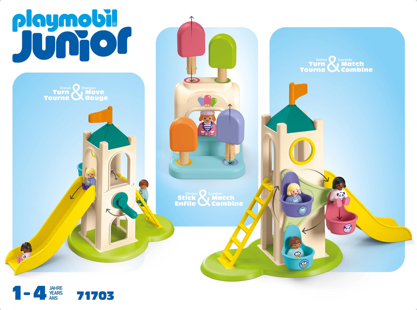 Playmobil Junior Adventure Tower with Ice Cream Booth, Multicolor, One Size, Model 71703, Durable Plastic