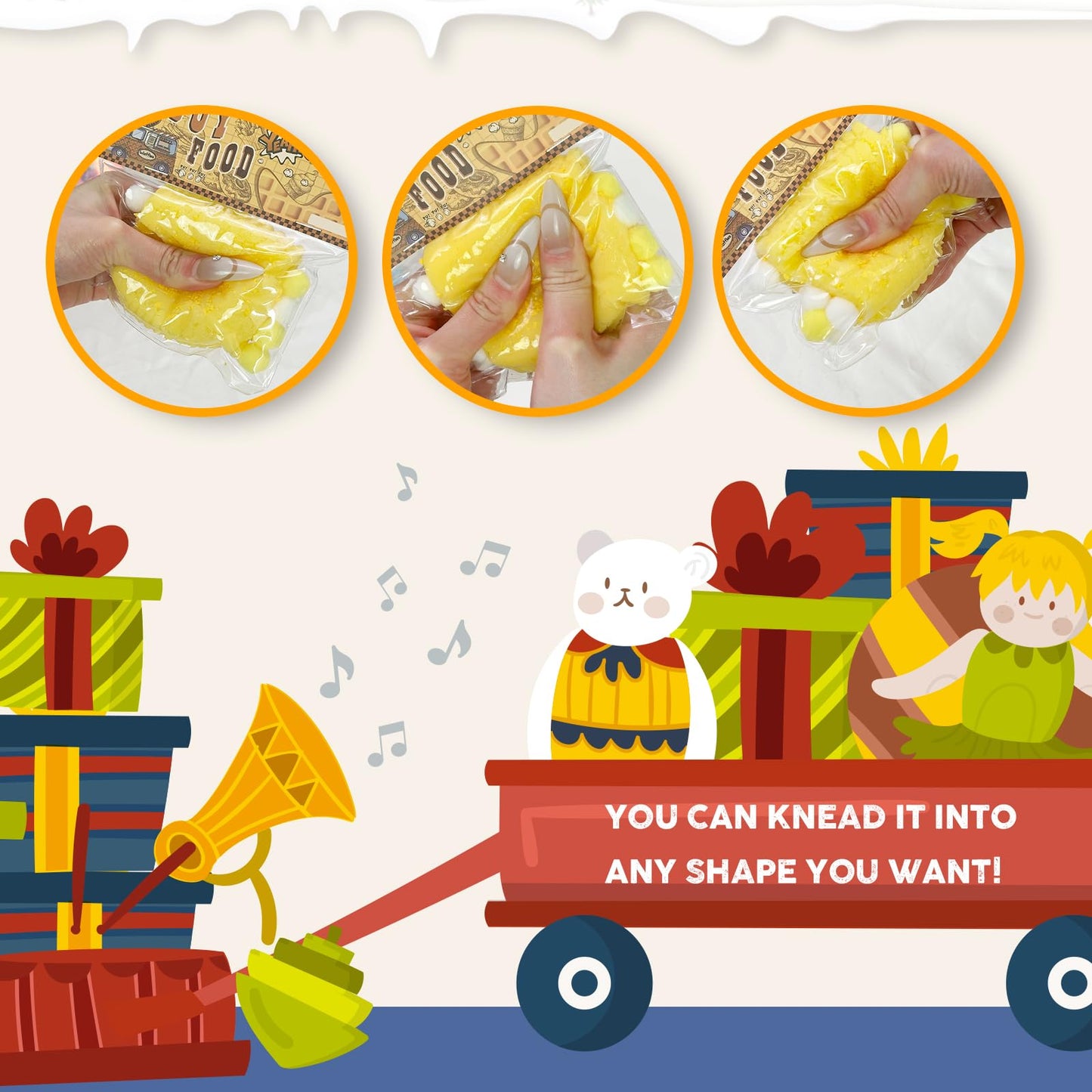 Taba Squishy Toys Valentines Cat Paw Cute Kawaii Squeeze Toys Sticky Squishy Fidget Toys Silicone Squeeze Toy for Stress Relief Cute Soft Toys Best Valentines Gift for Anniversary (Fried Corn)