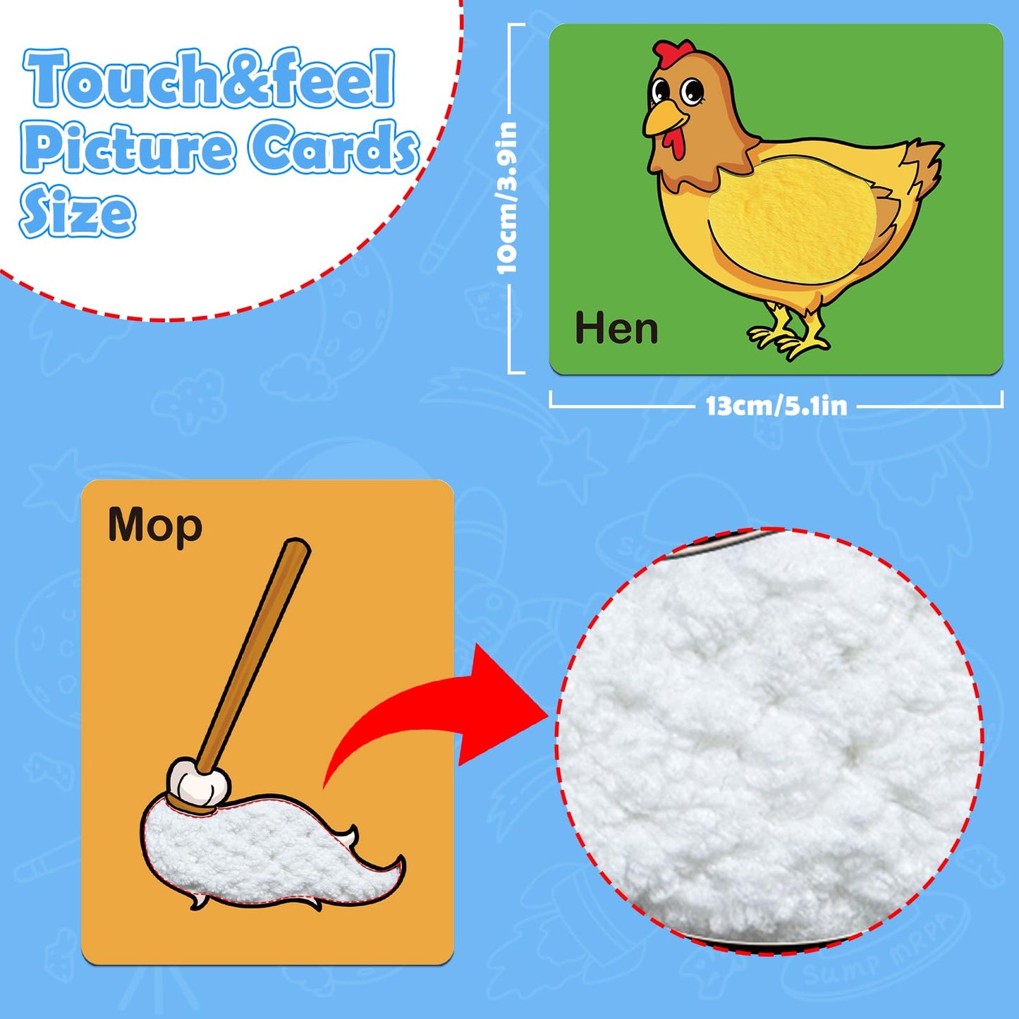 Broytain Touch And Feel Flash Cards For Toddlers 1-3,Learn Cvc Words For Kids,Texture Sensory Play Mats,Learn Animals,Everyday I