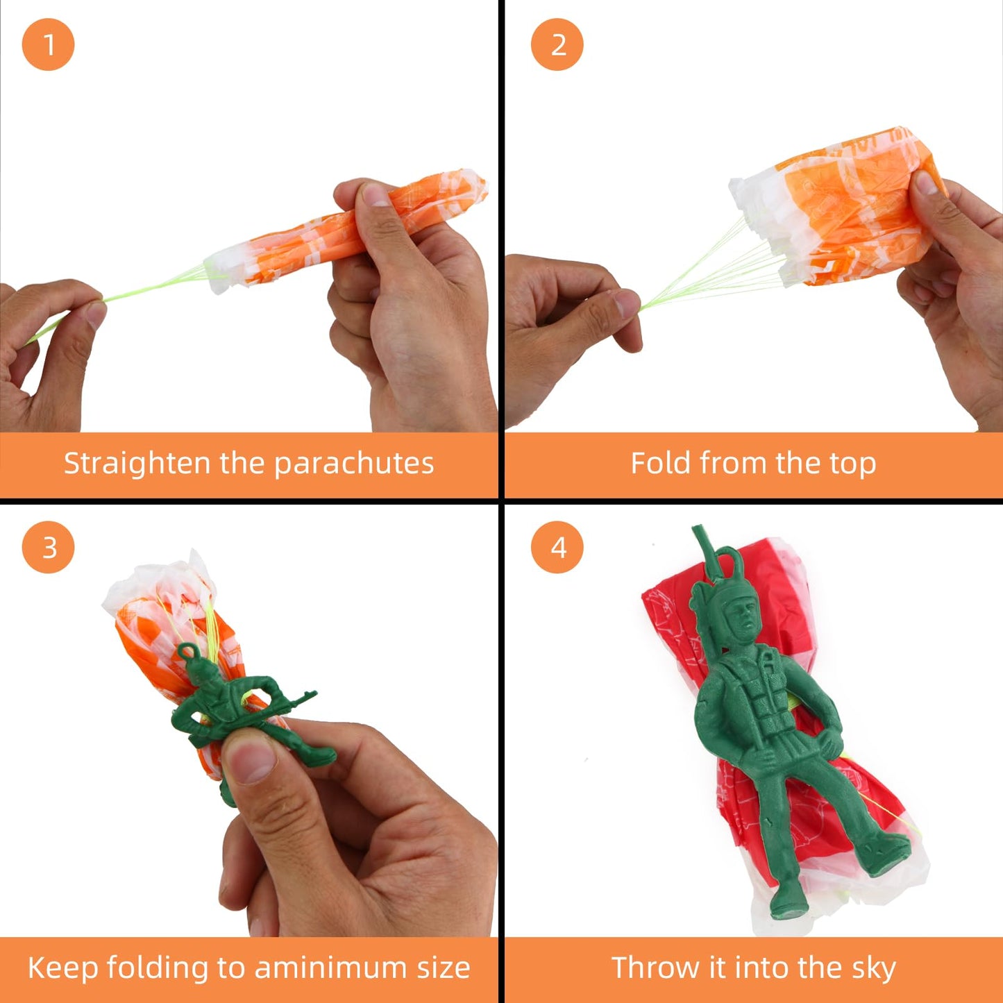 Manmel 40PCS Parachute Toy  Outdoor Flying Toy for Kids 3 4 5 6 7 8 9  Mini Paratroopers Army Parachute Flying tossing Outside Toys for Toddlers  Boys  Girls  Party Favors  Goodie Bag Stuffers