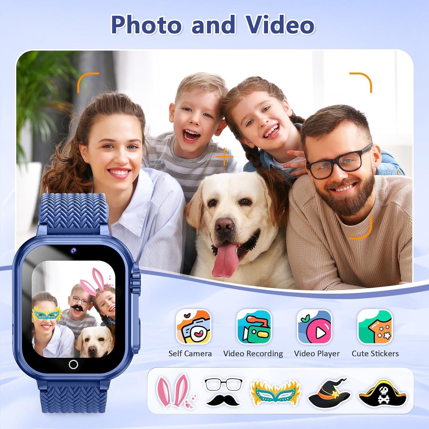Kids Smart Watch Gift For Girls Age 5-12, 32 Games Hd Touch Screen Watches With Video Camera Music Player Pedometer Flashlight 1