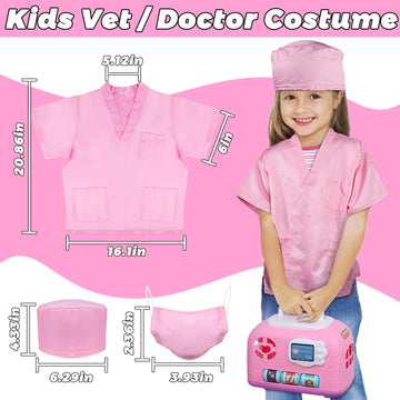Gifts2U Pet Care Cage Play Set, Vet Clinic and Doctor Kit for Kids with Dress Up Costume, Doctor Medical Pretend Role Play Dog G